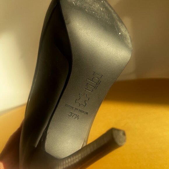 Tibi Lena Black Snakeskin leather Heels Size US 7.5 EU 37.5 - Picture 5 of 7